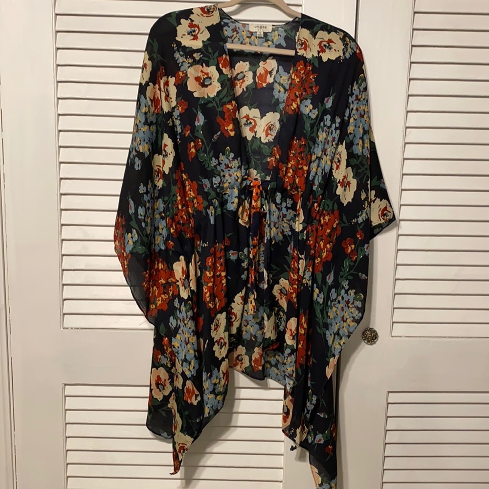 Umgee M Kimono Navy/Floral